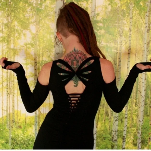 Etsy Kinetic Couture Organic Butterfly Top Black - Picture 1 of 10